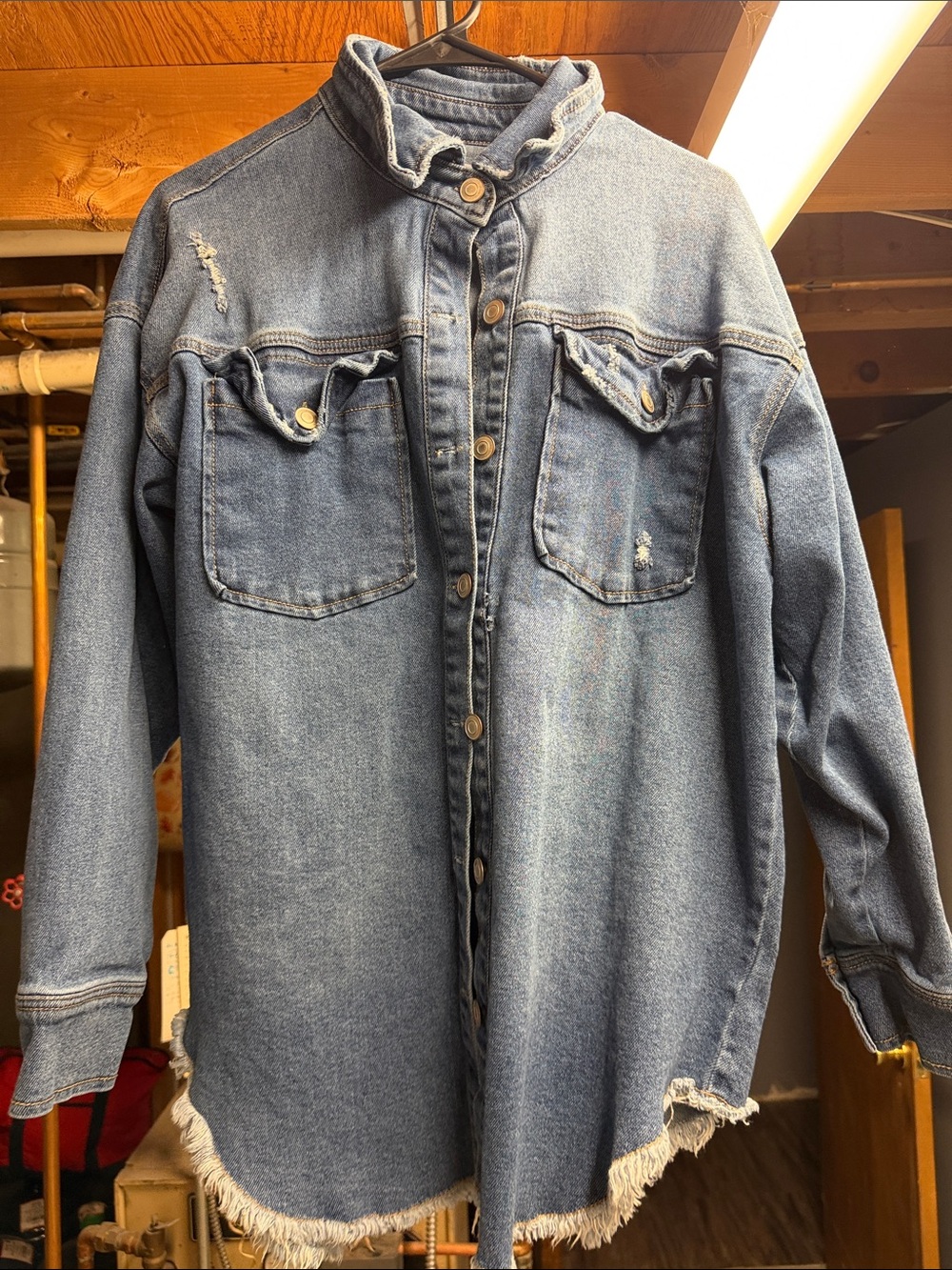 Women’s Distressed Light Blue Denim Jacket